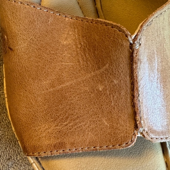 NWOT BORN Leather and Cork Heeled Wedge Sandals Size 7.5 - Picture 6 of 10